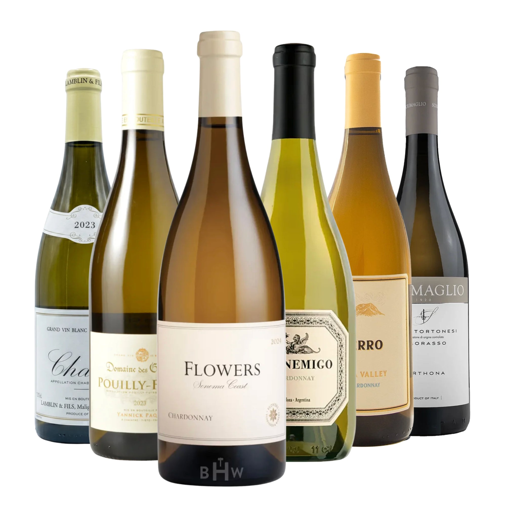 A premium collection of six crisp international white wines featuring exceptional selections like Chablis, Pouilly-Fuissé, and Sonoma Coast Chardonnay. Curated by Big Hammer Wines.