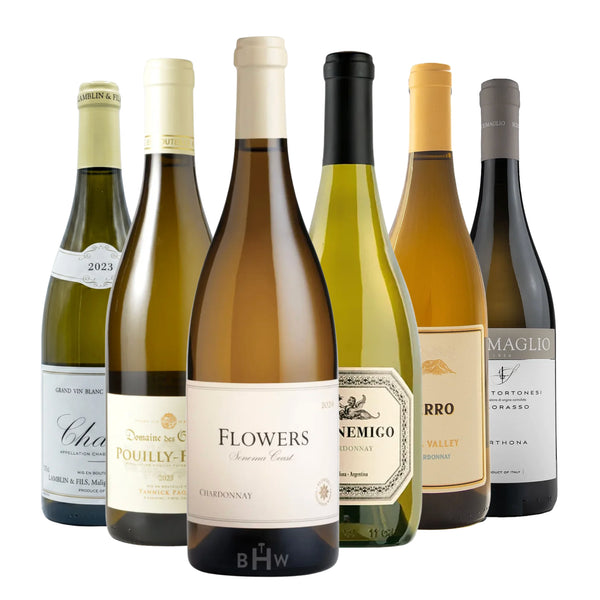 A premium collection of six crisp international white wines featuring exceptional selections like Chablis, Pouilly-Fuissé, and Sonoma Coast Chardonnay. Curated by Big Hammer Wines.