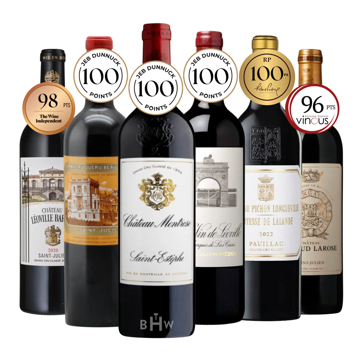 The Bordeaux Super Second Growths 6-pack red wine bottles, curated by Big Hammer Wines.