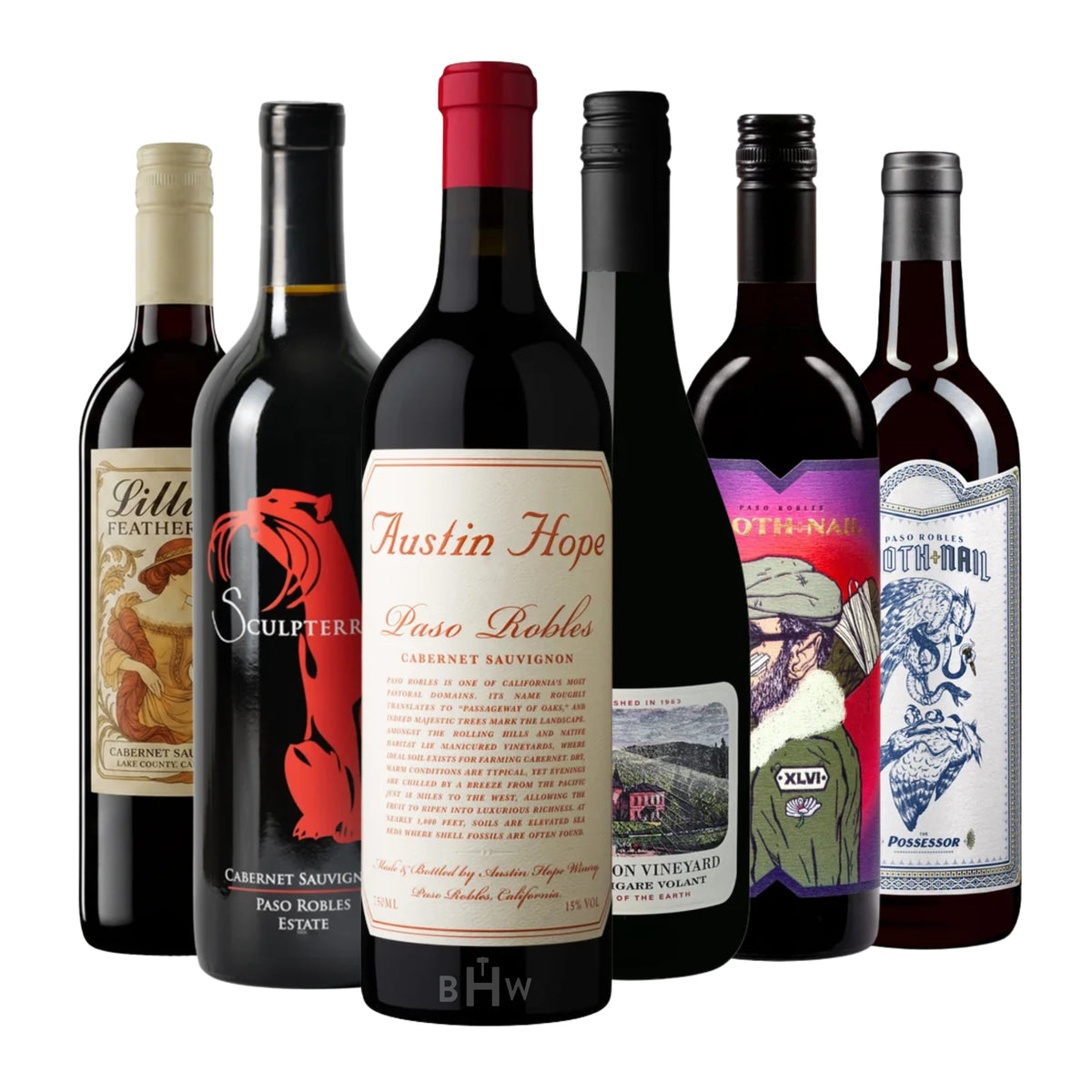 The Smart Buy Red 6pk Sampler featuring six 750ml bottles of red wine, curated by Big Hammer Wines.