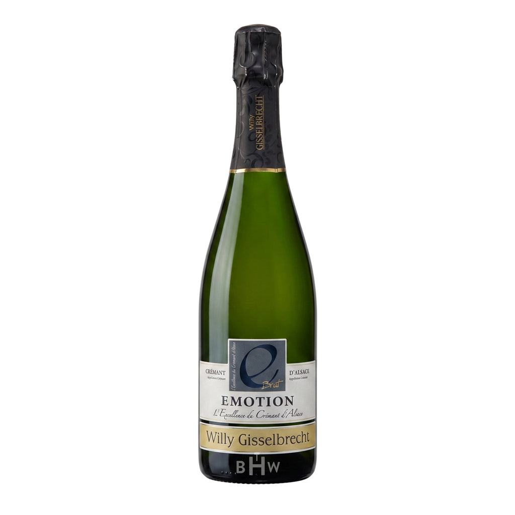 A bottle of Willy Gisselbrecht Crémant d'Alsace Brut "Emotion" NV sparkling wine, curated by Big Hammer Wines.