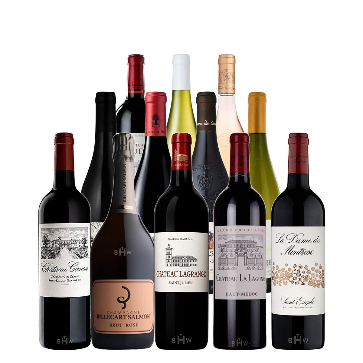 The twelve French wines in the Big Hammer French Top 12 case