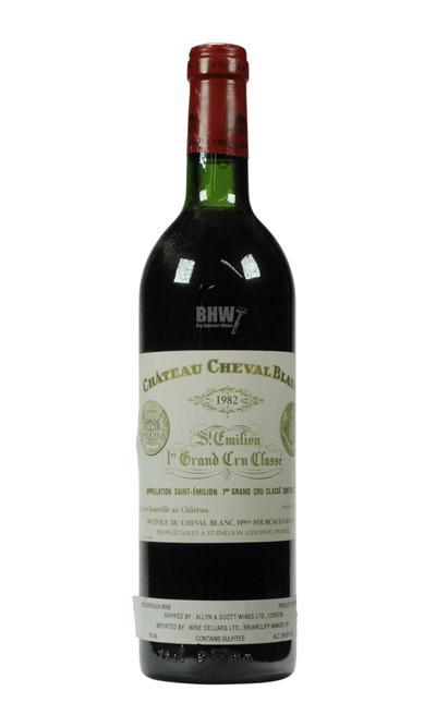 bighammerwines.com Red 1982 Cheval Blanc Neck Fill. Clean Label.