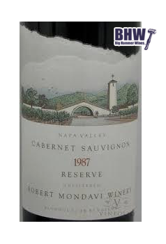 bighammerwines.com Red 1987 Robert Mondavi Cabernet Sauvignon Reserve Etched Bottle Magnum 1.5L 98WA
