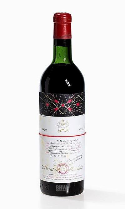 bighammerwines.com Red 1959 Chateau Mouton Rothschild 100WA