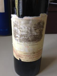 bighammerwines.com Red 1982 Chateau Lafite Rothschild [TS, Torn, Distressed label]