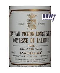 bighammerwines.com Red 1986 Pichon Longueville Comtesse de Lalande OWC 96 WA