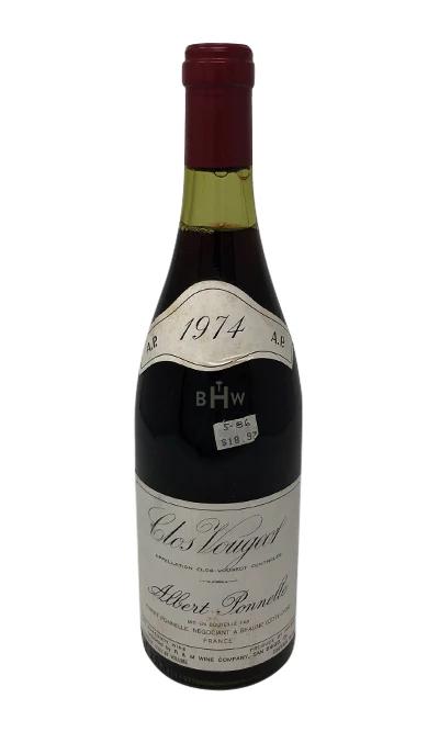 bighammerwines.com Red 1974 Albert Ponnelle Clos Vougeot Grand Cru Burgundy